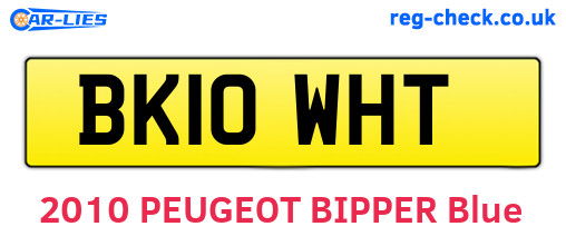 BK10WHT are the vehicle registration plates.