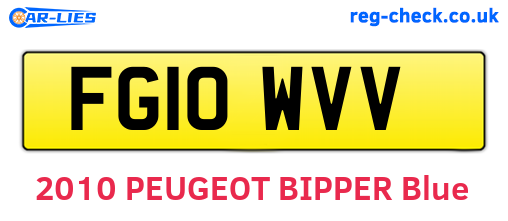 FG10WVV are the vehicle registration plates.