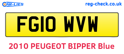 FG10WVW are the vehicle registration plates.
