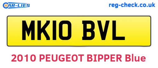 MK10BVL are the vehicle registration plates.