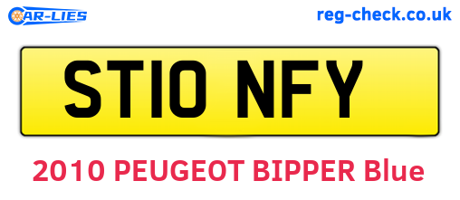 ST10NFY are the vehicle registration plates.