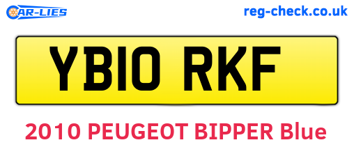 YB10RKF are the vehicle registration plates.