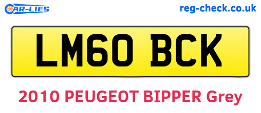 LM60BCK are the vehicle registration plates.