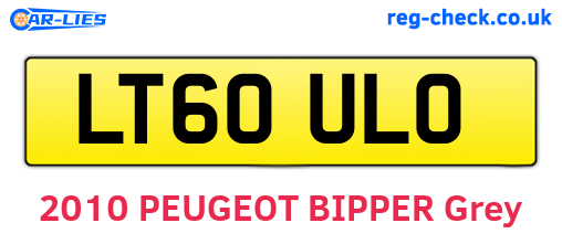 LT60ULO are the vehicle registration plates.