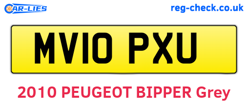 MV10PXU are the vehicle registration plates.