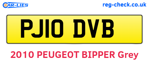 PJ10DVB are the vehicle registration plates.