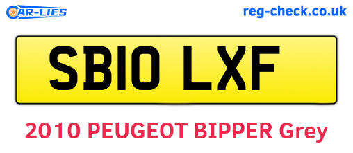 SB10LXF are the vehicle registration plates.