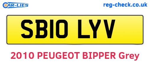 SB10LYV are the vehicle registration plates.