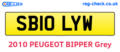 SB10LYW are the vehicle registration plates.