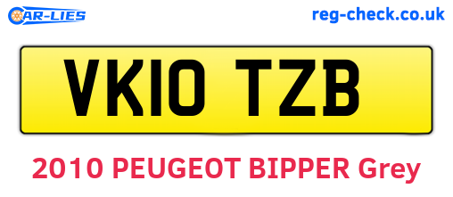 VK10TZB are the vehicle registration plates.