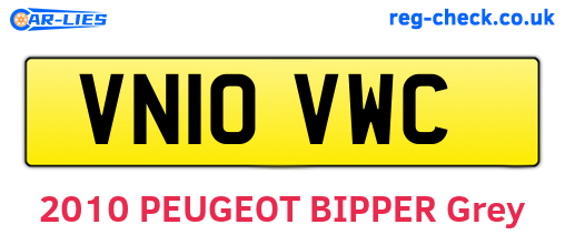 VN10VWC are the vehicle registration plates.