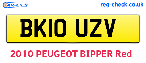 BK10UZV are the vehicle registration plates.