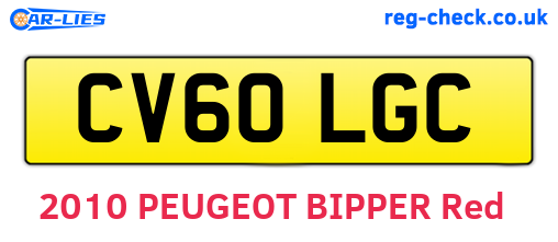 CV60LGC are the vehicle registration plates.