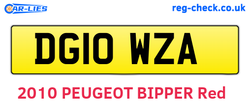 DG10WZA are the vehicle registration plates.