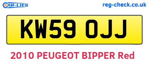 KW59OJJ are the vehicle registration plates.