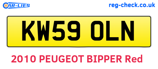 KW59OLN are the vehicle registration plates.