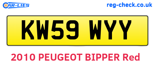 KW59WYY are the vehicle registration plates.