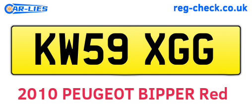 KW59XGG are the vehicle registration plates.