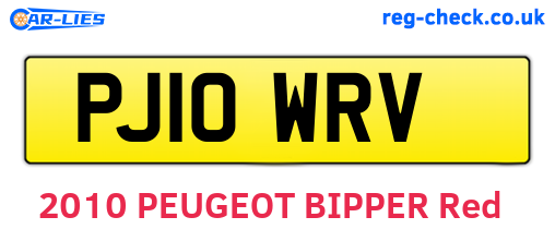 PJ10WRV are the vehicle registration plates.
