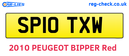 SP10TXW are the vehicle registration plates.