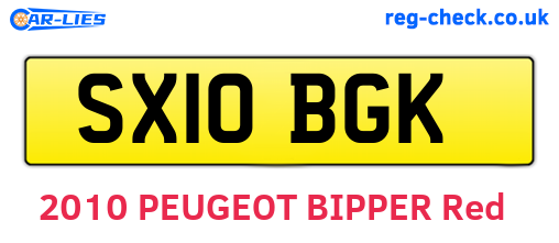 SX10BGK are the vehicle registration plates.