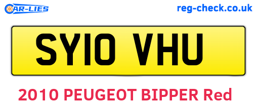 SY10VHU are the vehicle registration plates.