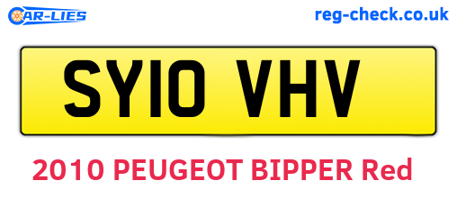 SY10VHV are the vehicle registration plates.