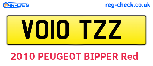 VO10TZZ are the vehicle registration plates.