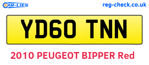 YD60TNN are the vehicle registration plates.