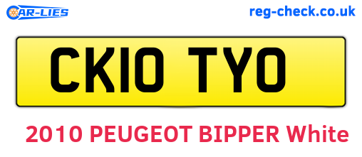 CK10TYO are the vehicle registration plates.