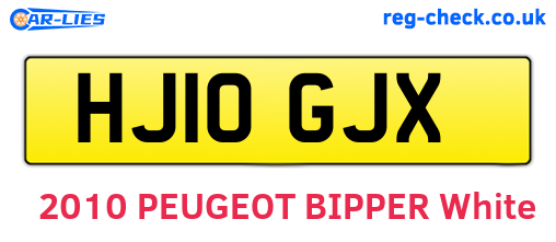 HJ10GJX are the vehicle registration plates.