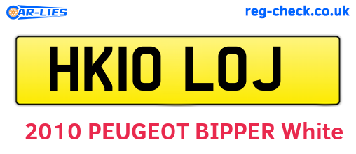 HK10LOJ are the vehicle registration plates.