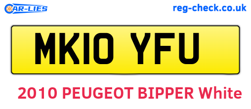 MK10YFU are the vehicle registration plates.