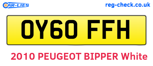 OY60FFH are the vehicle registration plates.