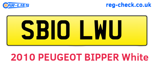 SB10LWU are the vehicle registration plates.