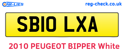 SB10LXA are the vehicle registration plates.