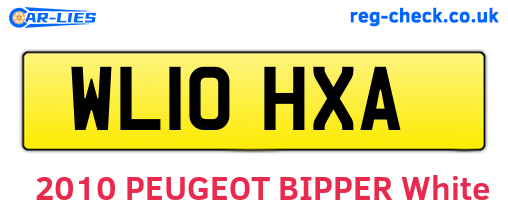 WL10HXA are the vehicle registration plates.