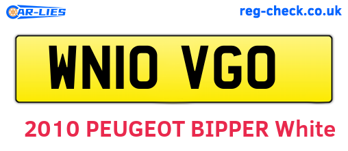 WN10VGO are the vehicle registration plates.