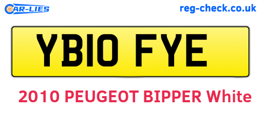 YB10FYE are the vehicle registration plates.