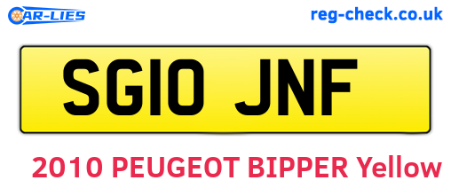 SG10JNF are the vehicle registration plates.