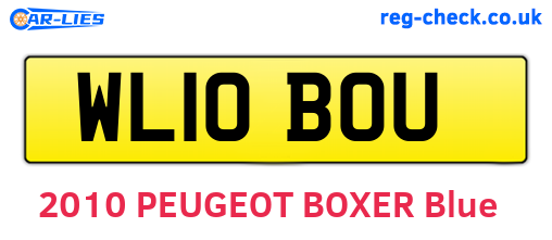 WL10BOU are the vehicle registration plates.