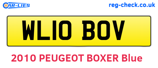 WL10BOV are the vehicle registration plates.