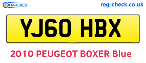 YJ60HBX are the vehicle registration plates.