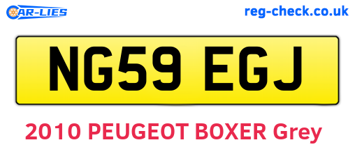 NG59EGJ are the vehicle registration plates.