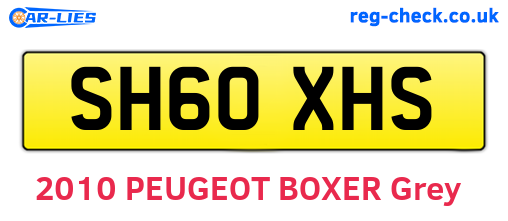 SH60XHS are the vehicle registration plates.