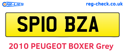 SP10BZA are the vehicle registration plates.
