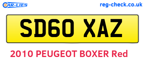 SD60XAZ are the vehicle registration plates.