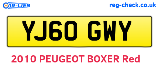 YJ60GWY are the vehicle registration plates.
