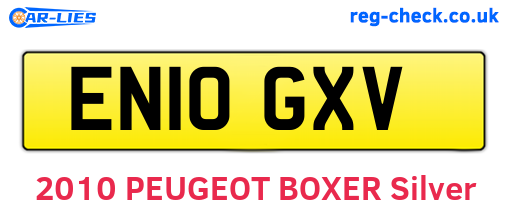 EN10GXV are the vehicle registration plates.