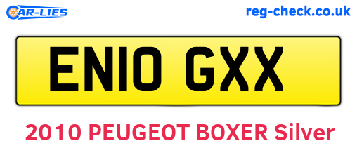 EN10GXX are the vehicle registration plates.